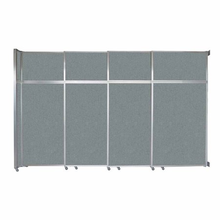 VERSARE Operable Wall Sliding Room Divider 12'8" x 8'5-1/4" Sea Green Fabric 1072410